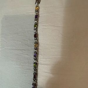 Semi precious stone silver bracelet